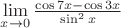 $\mathop {\lim }\limits_{x \to 0} \frac{{\cos 7x - \cos 3x}}{{\sin ^2 x}}$
