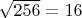$\sqrt{256} = 16$