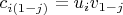 $c_{i(1-j)}=u_iv_{1-j}$