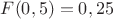 $F(0,5)=0,25$