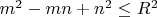 $m^2-mn+n^2\le R^2$