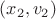 $(x_2, v_2)$