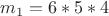 $m_1=6*5*4$