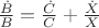 $\frac{\dot{B}}B=\frac{\dot{C}}C+\frac{\dot{X}}X$