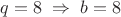 $q=8 \; \Rightarrow \; b=8$