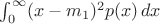 $\int_0^{\infty } (x-m_1)^2 p(x) \, dx$