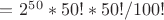 $Р=2^5^0*50!*50!/100!$