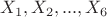 $X_1, X_2, . . . , X_6$ $X_1, X_2, . . . , X_6$