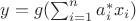 $y=g(\sum_{i=1}^{n}a^{*}_{i}x_{i})$ $y=g(\sum_{i=1}^{n}a^{*}_{i}x_{i})$