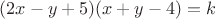 $(2x-y+5)(x+y-4)=k$