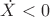 $\dot{X}<0$
