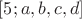 $[5;a,b,c,d]$