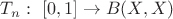 $T_n: \ [0,1]\to B(X,X)$