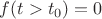 $f(t>t_0)=0$
