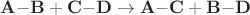 $\mathbf{A}{-}\mathbf{B}+\mathbf{C}{-}\mathbf{D}\mathrel{\to}\mathbf{A}{-}\mathbf{C}+\mathbf{B}{-}\mathbf{D}$
