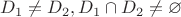 $D_1\ne D_2, D_1\cap D_2\ne\varnothing$