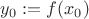 $y_0 := f(x_0)$