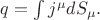$q=\int j^\mu dS_\mu.$