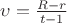 $\upsilon=\frac{R-r}{t-1}$