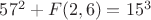 $57^2+F(2,6)=15^3$