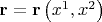 $\[{\mathbf{r}} = {\mathbf{r}}\left( {x^1 ,x^2 } \right)\]$