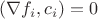 $(\nabla f_i,c_i)=0$