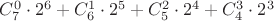 $C^0_7 \cdot 2^6 + C^1_6 \cdot 2^5 +C^2_5 \cdot 2^4 +C^3_4 \cdot 2^3$