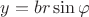 $y= b r \sin \varphi $