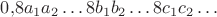 $0{,}8a_1a_2\ldots8b_1b_2\ldots8c_1c_2\ldots$