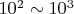 $10^2\sim 10^3$