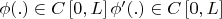 \phi(.) \in C\left[ 0,L \right] и \phi'(.) \in C\left[ 0,L \right]