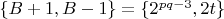 $\{ B+1, B-1 \} = \{ 2^{pq-3}, 2t \}$