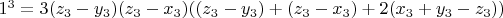 $1^3=3(z_3-y_3)(z_3-x_3)((z_3-y_3)+(z_3-x_3)+2(x_3+y_3-z_3))$