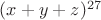 $(x+y+z)^{27}$