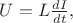 $U=L\frac{dI}{dt},$ $U=L\frac{dI}{dt},$