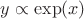 $y\propto\exp(x)$ $y\propto\exp(x)$