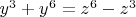 ${y^3}+{y^6} ={z^6}-{z^3}$