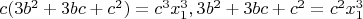 $c(3b^2+3bc+c^2)=c^3x_1^3,  3b^2+3bc+c^2=c^2x_1^3$