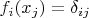 $f_i(x_j) = \delta_{ij}$