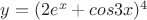 $y=(2e^x+cos3x)^4$