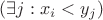 $(\exists j: x_i<y_j)$