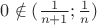 $0\notin(\frac1{n+1};\frac1n)$