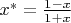 $x^* = \frac{1-x}{1+x}$