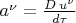 $a^{\nu}=\frac{D\,u^{\nu}}{d\tau}$