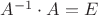$A^{-1}\cdot A = E$