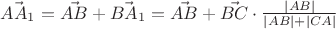 $\vec{AA_1}=\vec{AB}+\vec{BA_1}=\vec{AB}+\vec{BC}\cdot\frac{|AB|}{|AB|+|CA|}$