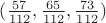 $(\frac{57}{112}, \frac{65}{112},\frac{73}{112})$