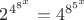 $2^{4^{8^x}}=4^{8^{5^x}}$