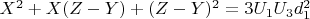 $X^2 + X(Z -Y) + (Z-Y)^2 = 3U_1U_3d_1^2$