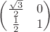 \begin{pmatrix} \frac{ \sqrt{3} }{ 2 }  & 0  \\ \frac{ 1 }{ 2 }  & 1 \end{pmatrix}